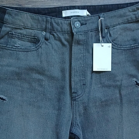 NWT Hidden gray/black high-rise Tracey straight jeans - Picture 4 of 10